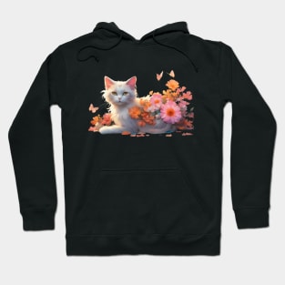 Flower-loving kitty Hoodie